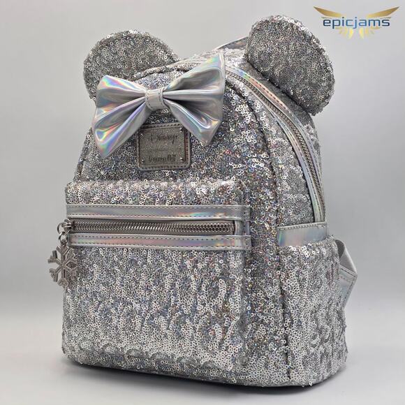 Loungefly Disney Minnie Mouse Holographic Sequin Sparkle Mini Backpack New main image 4